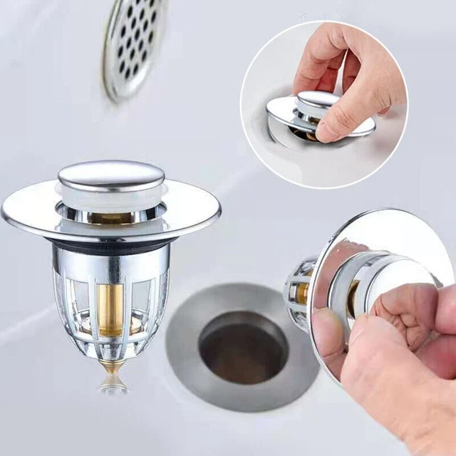 Bouchon Filtre Universel Anti-refoulement Pour Salle De Bain - Noir - Diamètre 45 Mm