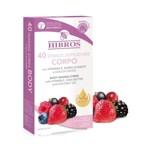 HIBROS Tiras Depilatorias Cuerpo Frutas Bosque Para 40-8001834039015