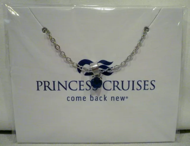 Princess Cruises Effy Blue Stone 18” Silver Tone Necklace