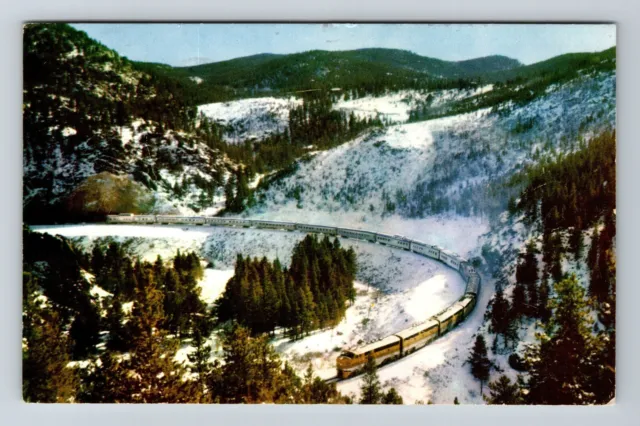 CA- California, Aerial View Train Going Around Vista-Dome, Vintage Postcard