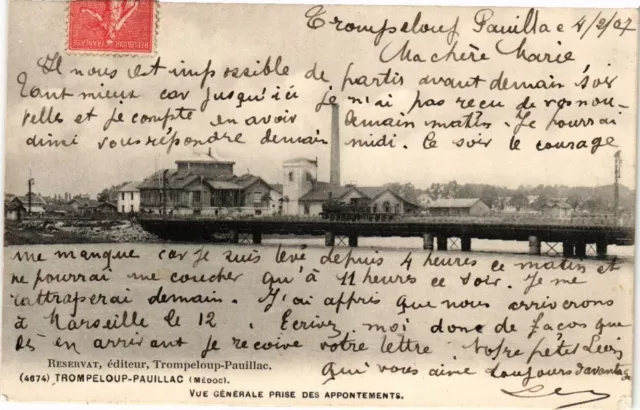 CPA Trompeloup-Paullac (Médoc) - Vue Générale prise des Appontements (229769)