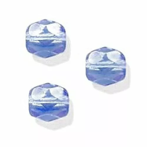 50 Perles Facettes cristal de boheme 4mm - LIGHT SAPHIR CIRE