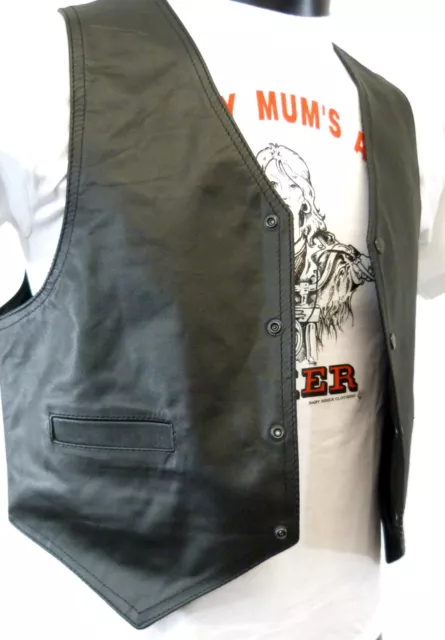 Children's  Baby Biker Motorcycle Custom 100% Plain Leather Waistcoat Faulty - 7