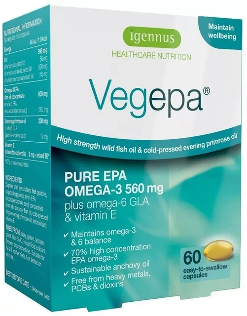VEGEPA OMEGA36 ESSENTIAL Fatty Acids, Wild Fish Oil & Evening
