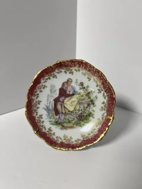 Vintage Limoges France Porcelain d'Art Miniature Plate Fragonard 4’’