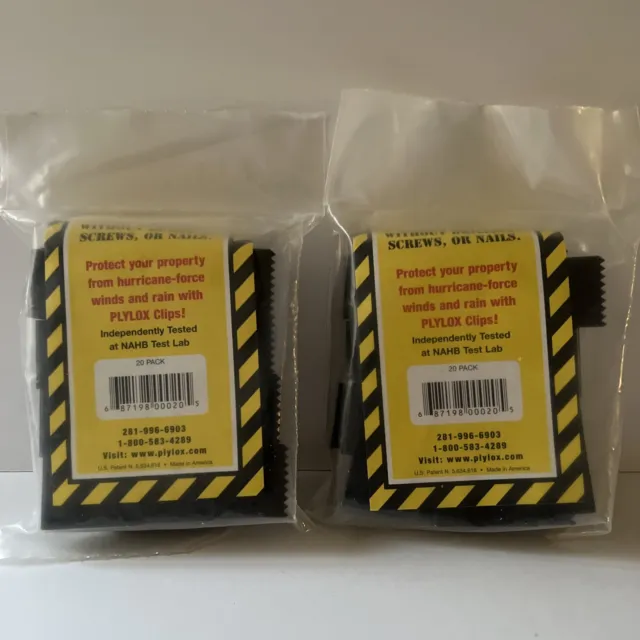 Paquete de 40 - Clips para ventanas de acero al carbono PLYLOX Windstorm 1/2