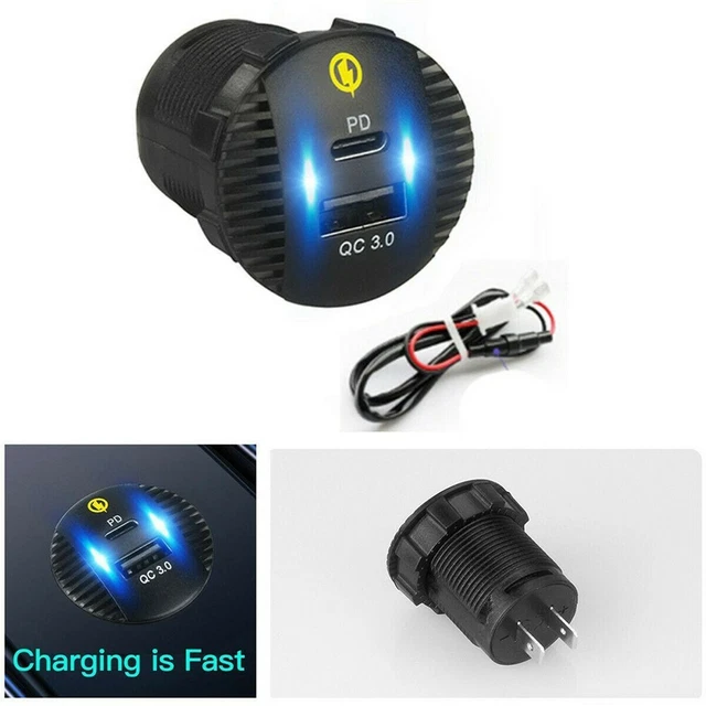 12-24V 36W Pd QC 3.0 USB Typ C Auto Schnellladegerät Buchse Adapter for Handy