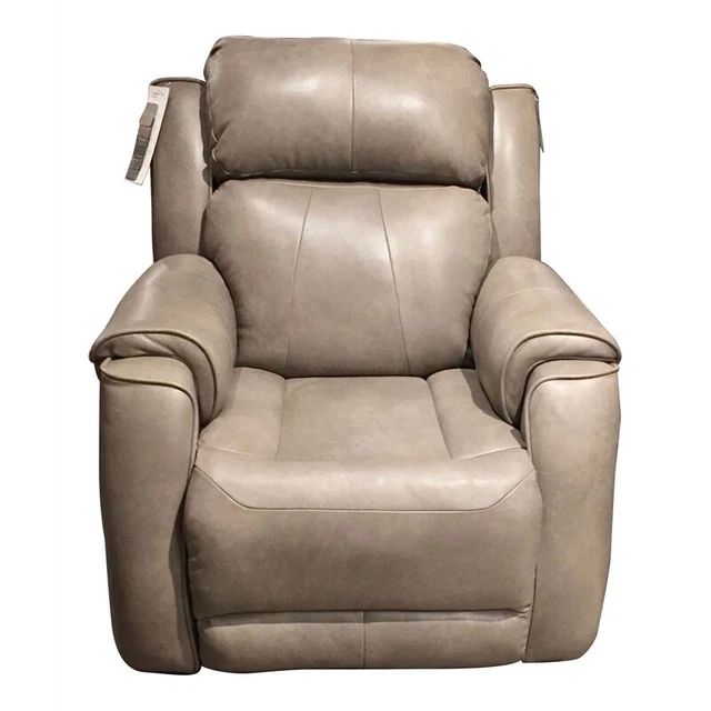 Southern Motion Swivel Wood/Leather Rocker Recliner in Cobblestone Beige Southern Motion Swivel Wood/Leather Rocker Recliner in Cobblestone Beige