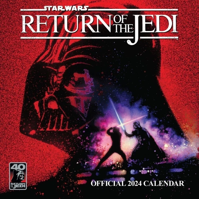 2024 CALENDAR STAR Wars Return of the Jedi Month View Square Wall