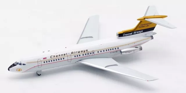 1:200 IF200 Channel Airways Hawker Siddeley HS-121 T G-AVYB w/ Stand