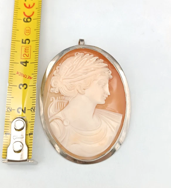 Broche Vintage Camée Sainte Vierge - Pendentif, Plaqué Or, Occasion état Correct