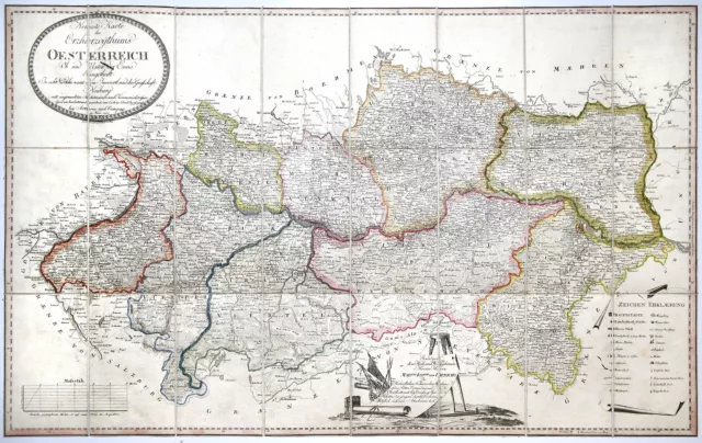 Österreich Erzherzogtum Original Kupferstich Landkarte Artaria 1800