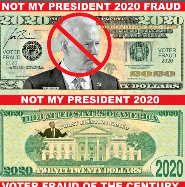 One bill Not My President 2020 Money Biden, Great Detail Feels Real Fun Mony