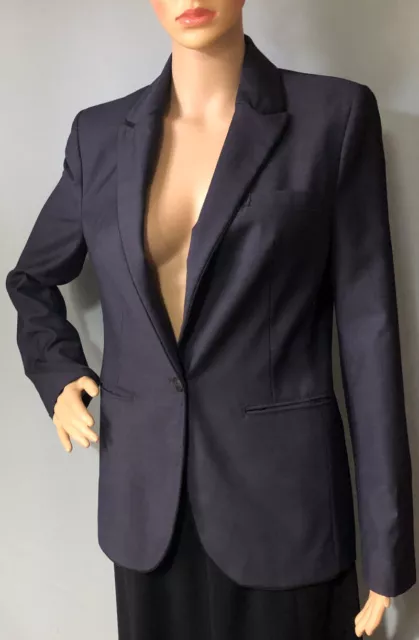 Next Ladies Tailored Blazer Jacket Slim Fit Lined 10 R Airforce Blue Exc Cond