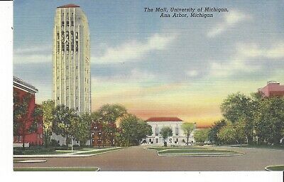 Postcard The Mall University Of Michigan Ann Arbor Michigan