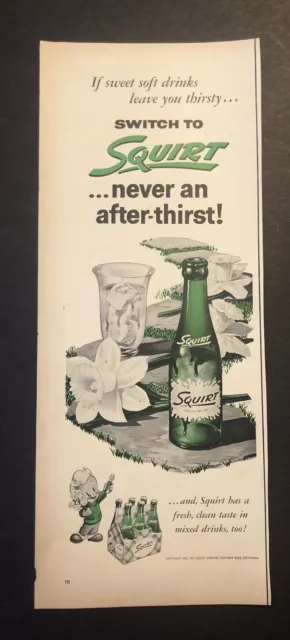 1950’s Squirt Soda Pop Drink Beverage Colored Magazine Ad BB