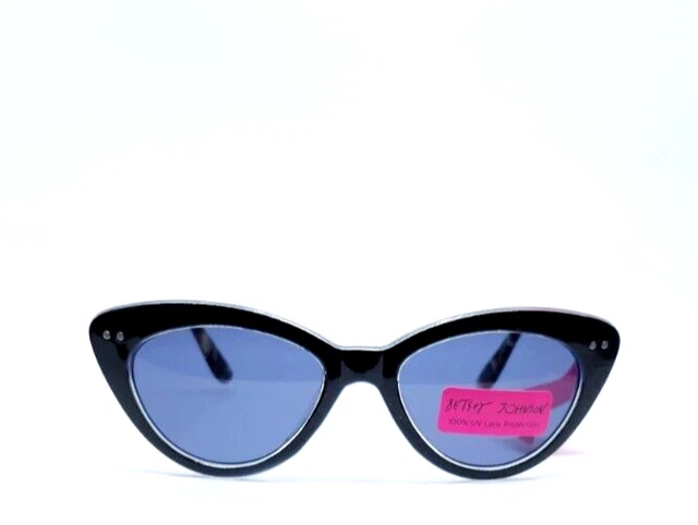 Betsey Johnson OL1219 Black Tortoise Gray Lens Cat eye Women Sunglasses New