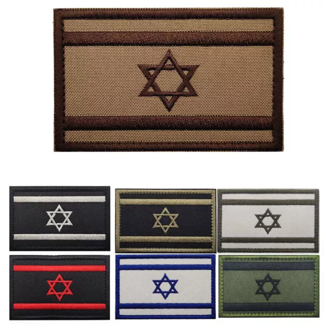 Israel Flag Stickers Bag Backpack Clothes Patches Country Hat 3D Embroidery
