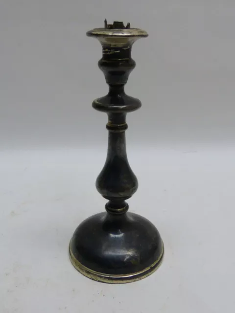 versilberter Leuchter um 1870, Historismus Kerzenleuchter, Gothic, viktorianisch