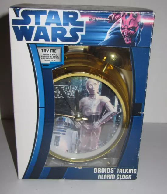 Star Wars Droids Talking Alarm Clock .2012.plays R2-D2 & C-3P0 Sounds.