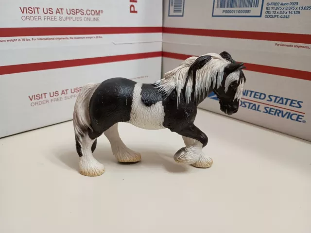 Schleich Germany 2003 Tinker Mare Horse Black White Prancing Clydesdale RETIRED