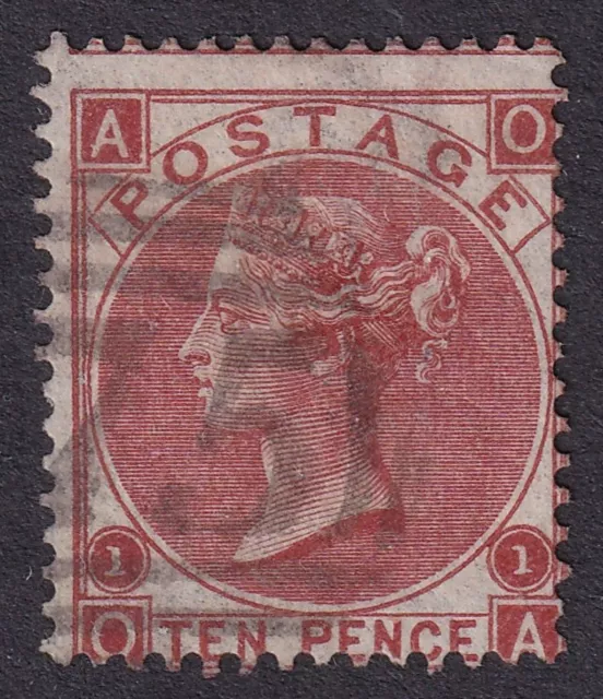 GREAT BRITAIN 1867-80 QV 10d Red-Brown SG 112 Pl 1 Used (CV £400)