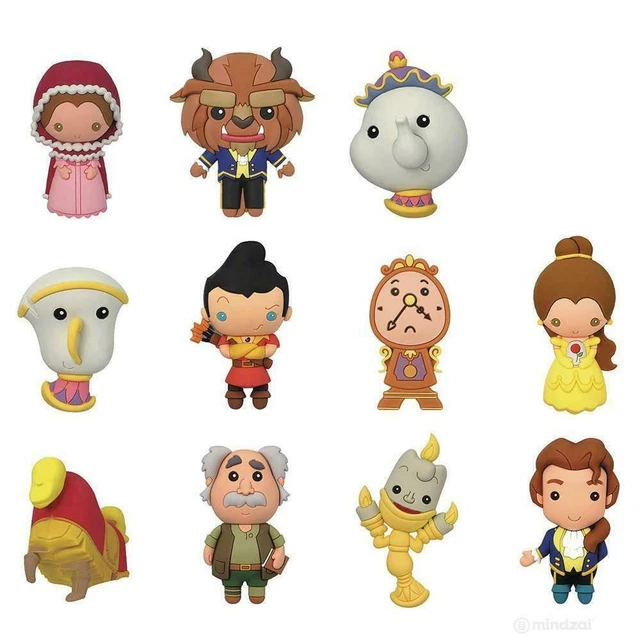 Bella E La Bestia Portachiavi 3D Set Completo Di 11 Pezzi Serie Princess Disney