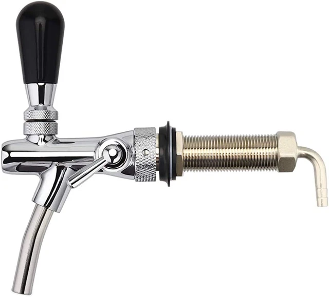 Long Shank Adjustable Faucet Brass Body Stainless Steel Core Draft Bee