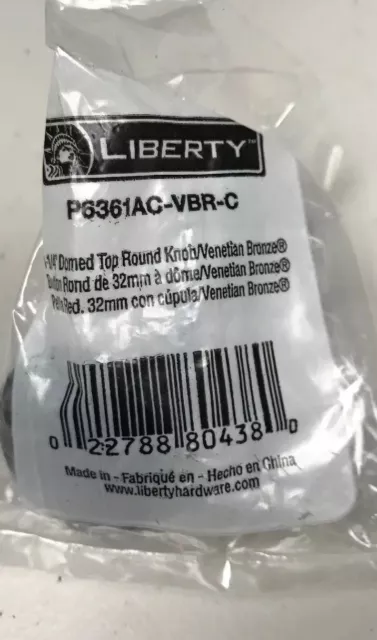 Liberty P6361AC-VBR-C Domed Top Round Cabinet Knob Venetian Bronze