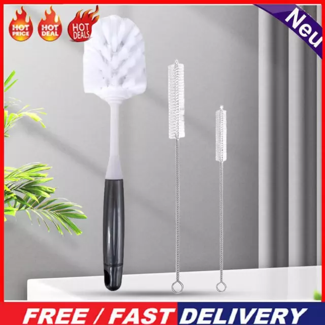3 In 1 Baby Bottle Scrub Cleaning Brush Long Handle for Bottles Straws Cup Cover