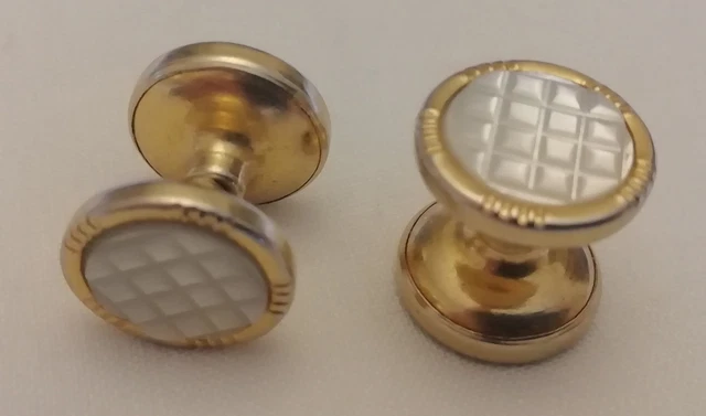 Boutons De Manchette Vintage Plaqué Or – Initiale M – Années 70 – Occasion Très Bon état