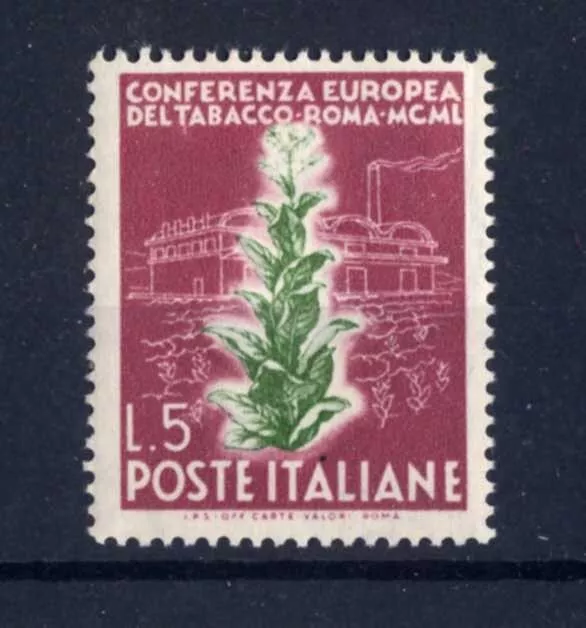 ITALIA REP. - 1950 - Conferenza Europea del Tabacco a Roma - 5 Lire MNH**