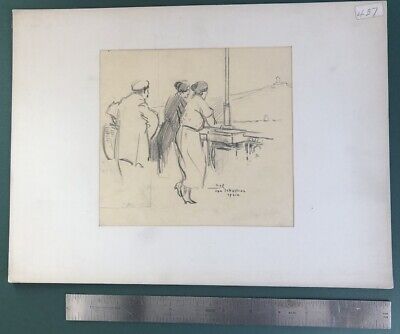 Early 1900’s EDWARD CASWELL  Illustration Drawing People in Action   Listed
