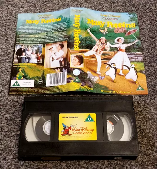WALT DISNEY MARY Poppins C3 Sleeve & Tape Only Pal Vhs Video Kids ...