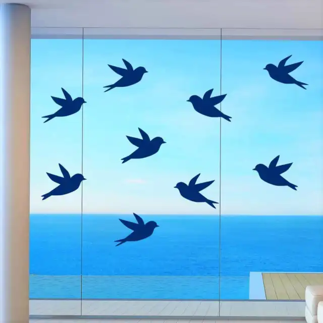 Fenêtre Autocollant Décor de Oiseaux Avertissement Gimpel Conservatoire Déco