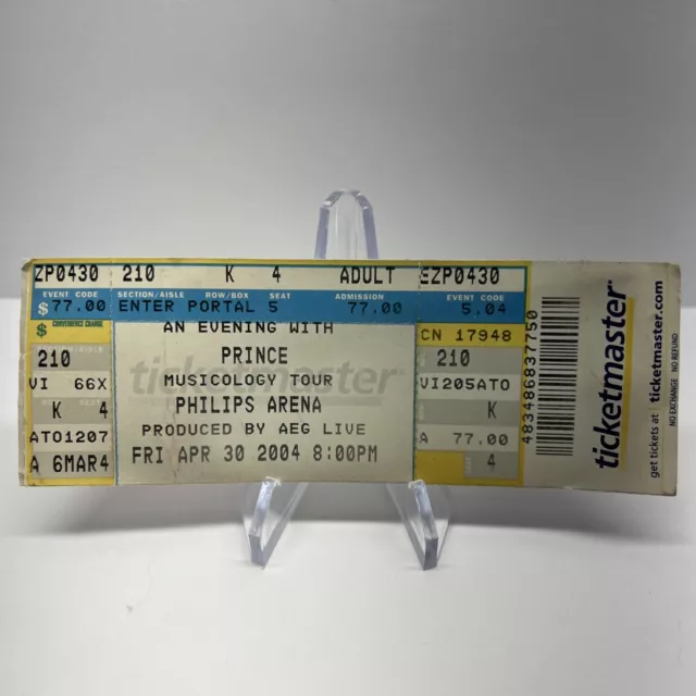 Prince April 30 2004 Musicology Tour Philips Arena (Atlanta) Concert Ticket