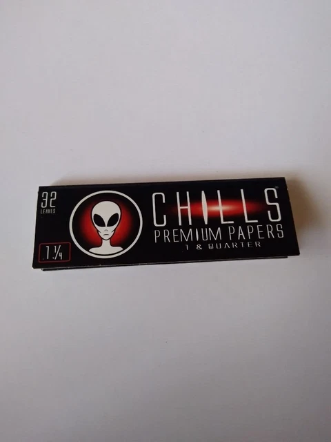 CHILLS ALIEN ONE PACK 1 1/4 Slow Burn HEMP ROLLING PAPERS 32 leaves a pack. RARE