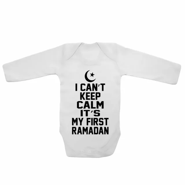 Long Sleeve Unisex Baby Vest Body suits- I Can't Keep Calm It's My First Ramadan
