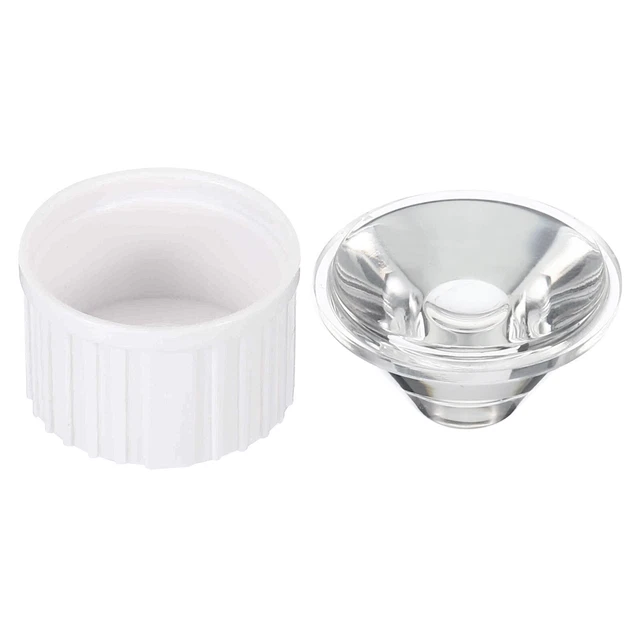 8 Set 20mm 60 Degree Acrylic Optical LED Lens with White Holder for LED Light