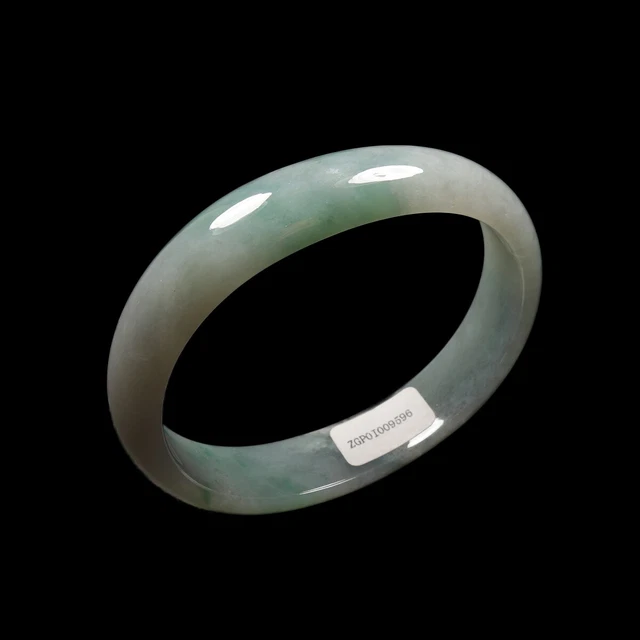 52mm Certified Grade A 100% Natural Oil Green Jadeite Jade Bracelet Bangle 19245