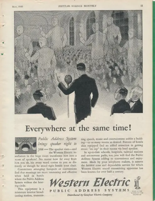 Magazine Ad - 1930 - Western Electric Public Address System