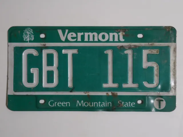 Vermont GBT 115 License Plate / American Number Plate
