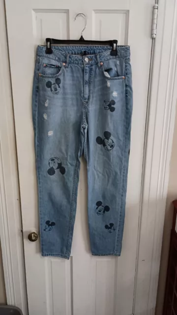 MICKEY MOUSE Divided H&M DISNEY Women’s Straight Blue Jeans Sz 10 6c