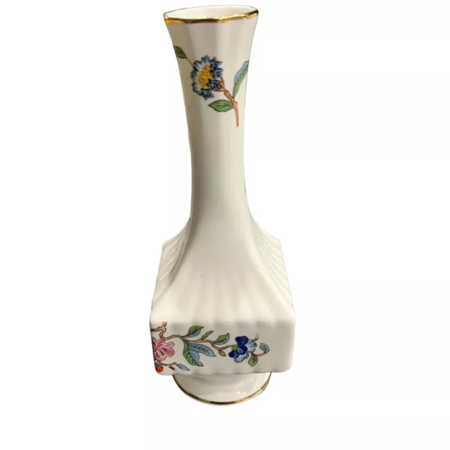 Aynsley Pembroke Bone China Bud Vase Floral Bird England 3