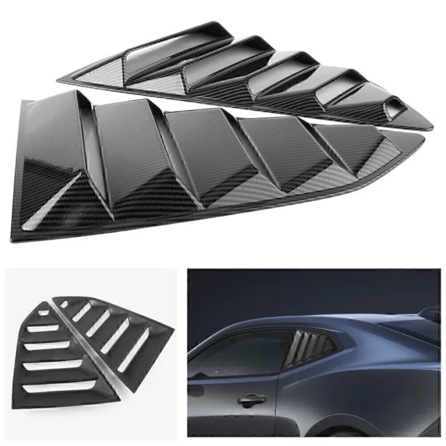 For Chevy Camaro Rear Side Window Louver Cover Side Vent Carbon Fiber 2016-2018