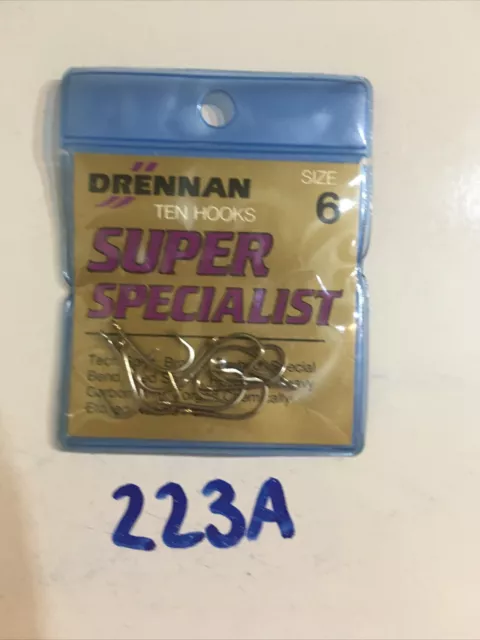 Drennan Barbed Super Specialist Hooks, Sizes 2, 4, 6, 8, 10, 12, 14, 16, & 20