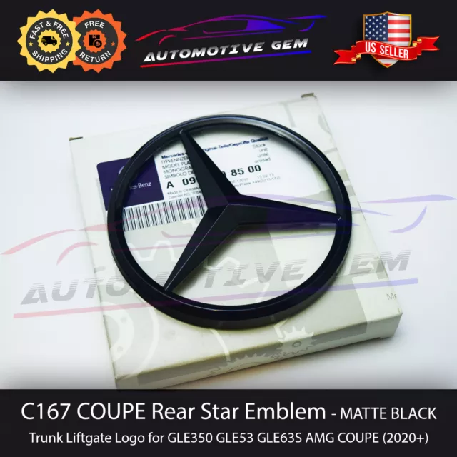 C167 COUPE Mercedes MATTE BLACK Star Emblem Rear Trunk Lid Logo Badge AMG GLE53