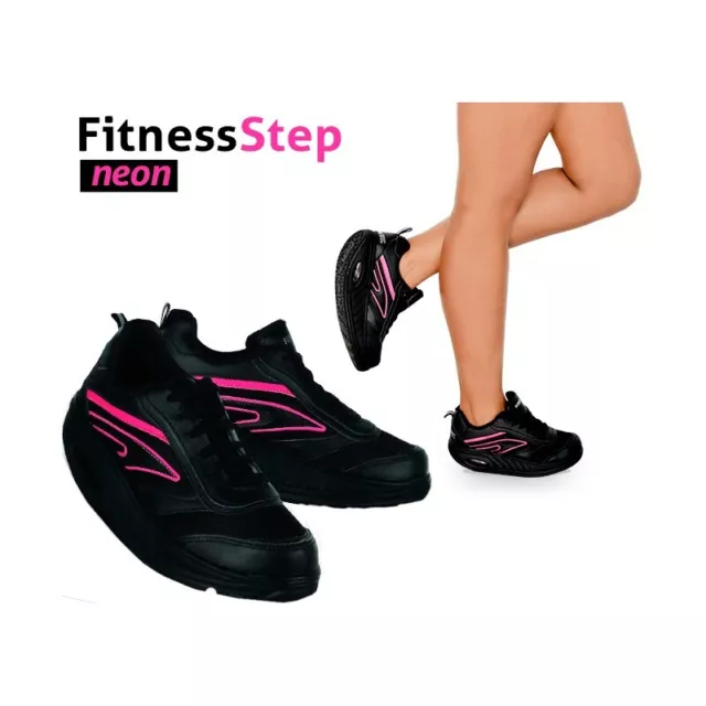 Scarpe Donna Fitness Step NERE FUXIA NEON numero 36 EU