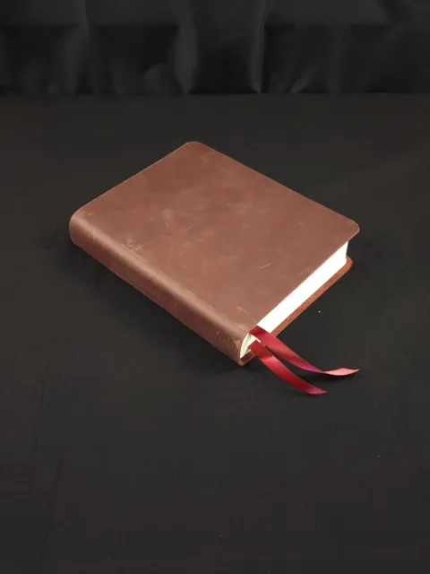 Premium Leather Bible - ESV Single Column Journaling Bible in Burgundy Cowhide
