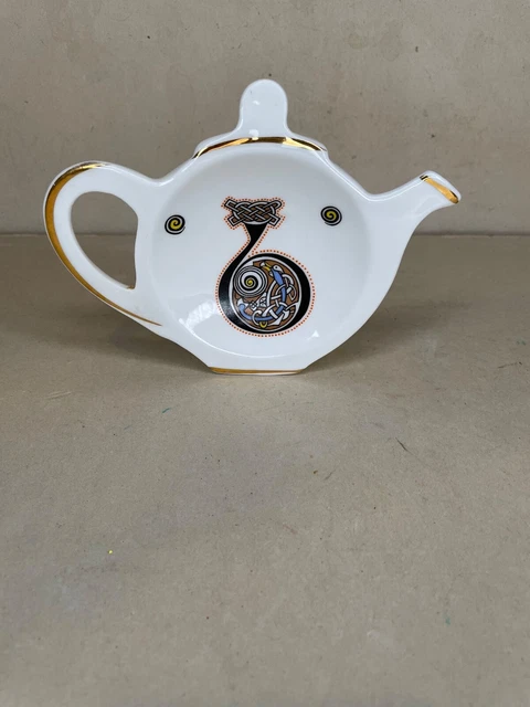 Tea Bag Holder Kettle Royal Tara Fine Bone China Ireland Handmade Galway Retired
